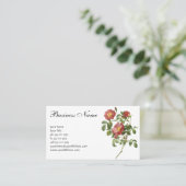 ヴィンテージフラワーズフローラレッドローズオブラブズバイルドゥート 名刺 (スタンド正面)