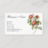 ヴィンテージフラワーズフローラレッドローズオブラブズバイルドゥート 名刺 (正面)