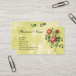 ヴィンテージフラワーズフローラレッドローズオブラブズバイルドゥート 名刺