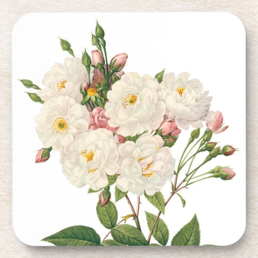 ヴィンテージフラワーズフローラ赤面ワノネットバラルドゥート コースター (正面)