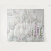 ヴィンテージフラワーズブライダルシャワーフォトブース背景 タペストリー (正面(横))