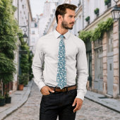 ヴィンテージフラワーズマルーンのパーソナライズイニシャル ネクタイ