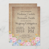 ヴィンテージフラワーズ素朴ラップ結婚式招待状 招待状 (正面/裏面)