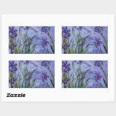 ヴィンテージフラワーズ薄紫アイリス1917モネ・フローラ・アート 長方形シール (シート)