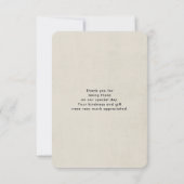 ヴィンテージフラワーズ、エッフェルタワーとバーラップ結婚ズ サンキューカード (裏面)