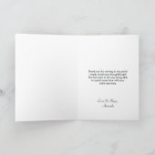 ヴィンテージフラワーズ、エッフェルタワーとBurlap Thank You カード (内部)