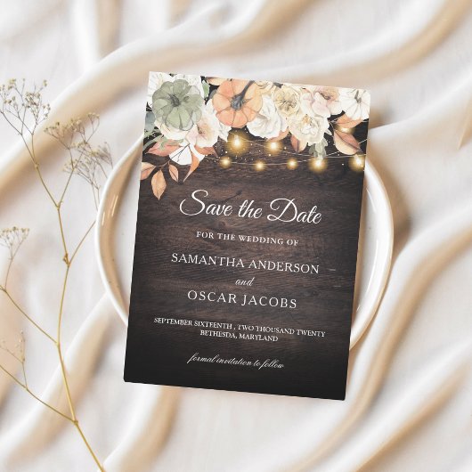 ヴィンテージフラワーズ&パンプキンオータム  セーブザデート