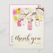 ヴィンテージフラワーズ&メイソンジャースサンキューポストカード ポストカード (正面/裏面)