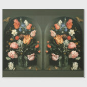 ヴィンテージフラワーデコパージュフローラ絵画アンティーク ラッピングペーパー (フラット)