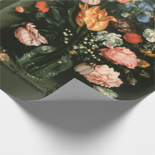 ヴィンテージフラワーデコパージュフローラ絵画アンティーク ラッピングペーパー (角)
