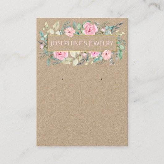 ヴィンテージフラワーネックレス&イヤリングディスプレイ 名刺 (正面)