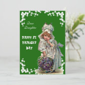 ヴィンテージフラワーハッピーSt patricks day娘おもしろい シーズンカード (スタンド正面)