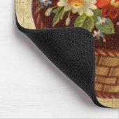 ヴィンテージフラワーバスケットマウスパッド マウスパッド (コーナー)