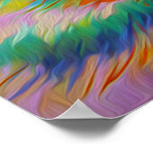 ヴィンテージフラワーパワーキャットアート ポスター (角)