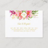 ヴィンテージフラワーピンクエレガントベージュ 名刺 (裏面)