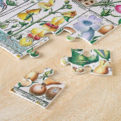 ヴィンテージフラワーピンク自然ユニークおもしろいアート ジグソーパズル (側面)