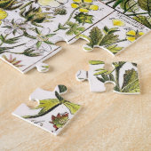 ヴィンテージフラワーピンク自然ユニークおもしろいアート ジグソーパズル (側面)