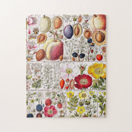 ヴィンテージフラワーピンク自然ユニークおもしろいアート ジグソーパズル