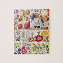 ヴィンテージフラワーピンク自然ユニークおもしろいアート ジグソーパズル