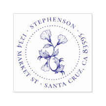 ヴィンテージフラワーファミリーネームラウンド差出人住所