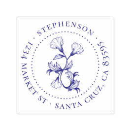 ヴィンテージフラワーファミリーネームラウンド差出人住所 セルフインキングスタンプ