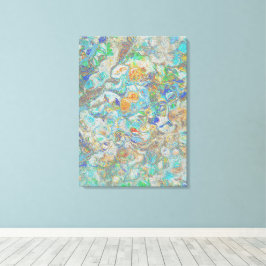 ヴィンテージフラワーファンタジー – ボホフローラ抽象芸術アート キャンバスプリント