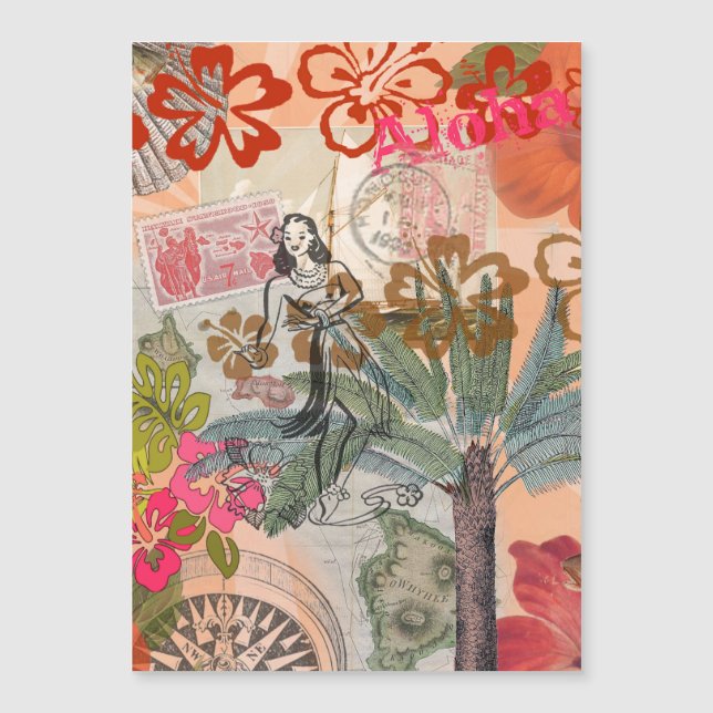 ヴィンテージフラワーフラカラフルハワイアントロピカル (正面)