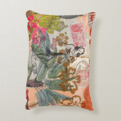 ヴィンテージフラワーフラカラフルハワイアントロピカル アクセントクッション (裏面(縦))