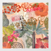 ヴィンテージフラワーフラカラフルハワイアントロピカル ウィンドウサイン (シート)