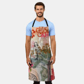 ヴィンテージフラワーフラカラフルハワイアントロピカル エプロン (着用した状態)