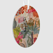 ヴィンテージフラワーフラカラフルハワイアントロピカル オーナメント (正面)