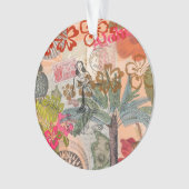 ヴィンテージフラワーフラカラフルハワイアントロピカル オーナメント (正面)