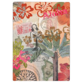 ヴィンテージフラワーフラカラフルハワイアントロピカル クリップボード (裏面)