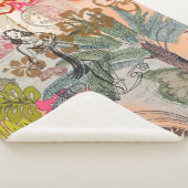 ヴィンテージフラワーフラカラフルハワイアントロピカル シェルパブランケット (3/4)