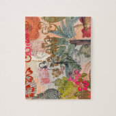 ヴィンテージフラワーフラカラフルハワイアントロピカル ジグソーパズル (縦)