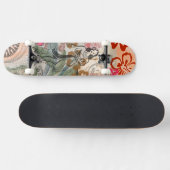 ヴィンテージフラワーフラカラフルハワイアントロピカル スケートボード (横)