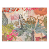 ヴィンテージフラワーフラカラフルハワイアントロピカル テーブルクロス (正面(横))