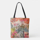 ヴィンテージフラワーフラカラフルハワイアントロピカル トートバッグ (裏面)