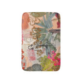 ヴィンテージフラワーフラカラフルハワイアントロピカル バスマット (正面縦)