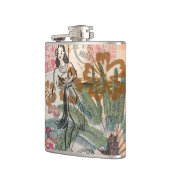 ヴィンテージフラワーフラカラフルハワイアントロピカル フラスク (左)