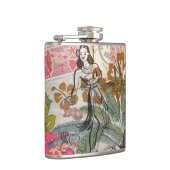 ヴィンテージフラワーフラカラフルハワイアントロピカル フラスク (右)