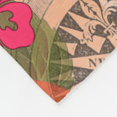 ヴィンテージフラワーフラカラフルハワイアントロピカル フリースブランケット (角)