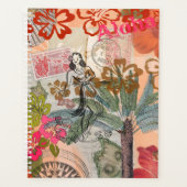 ヴィンテージフラワーフラカラフルハワイアントロピカル プランナー手帳 (正面)