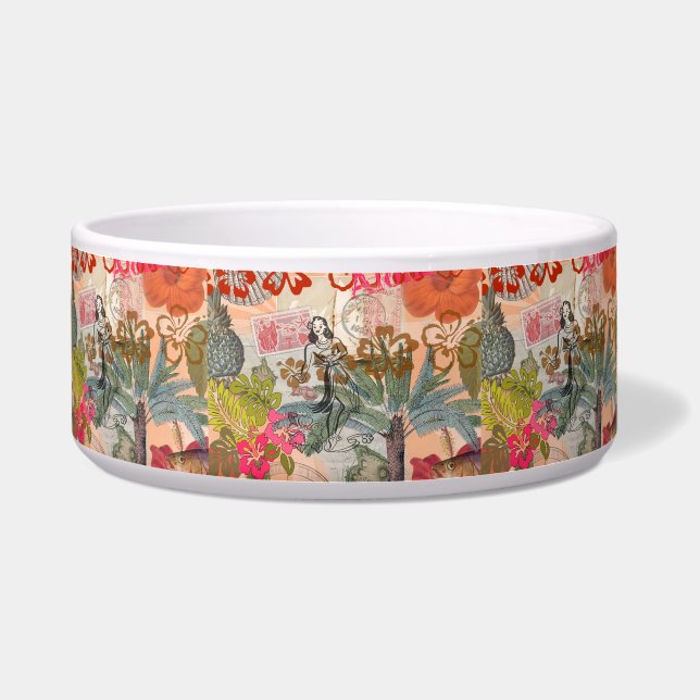 ヴィンテージフラワーフラカラフルハワイアントロピカル ボウル (正面)