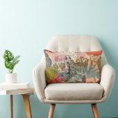 ヴィンテージフラワーフラカラフルハワイアントロピカル ランバークッション (椅子)