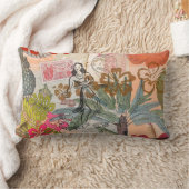 ヴィンテージフラワーフラカラフルハワイアントロピカル ランバークッション (ブランケット)