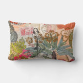 ヴィンテージフラワーフラカラフルハワイアントロピカル ランバークッション (裏面)