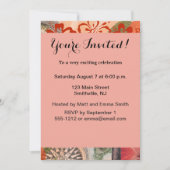 ヴィンテージフラワーフラカラフルハワイアントロピカル 招待状 (正面)