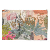 ヴィンテージフラワーフラカラフルハワイアントロピカル 枕カバー (裏面)