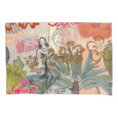 ヴィンテージフラワーフラカラフルハワイアントロピカル 枕カバー (正面)